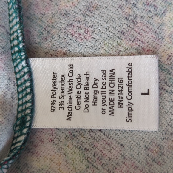 LuLaRoe Cassie Floral Pencil Skirt LARGE Green Red Stretchy - Picture 4 of 10